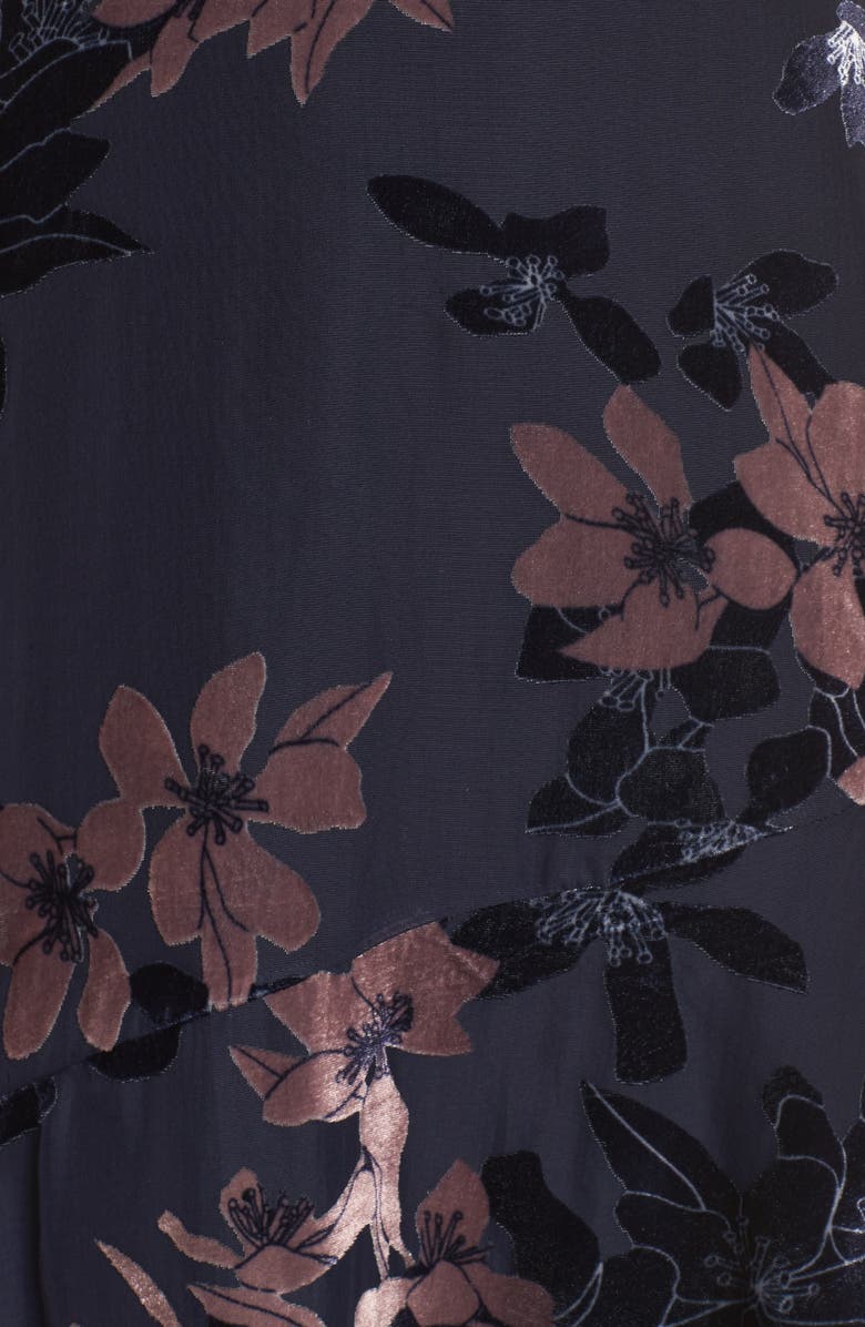 Sam Edelman Burnout Floral Flare Hem Dress, Alternate, color, 