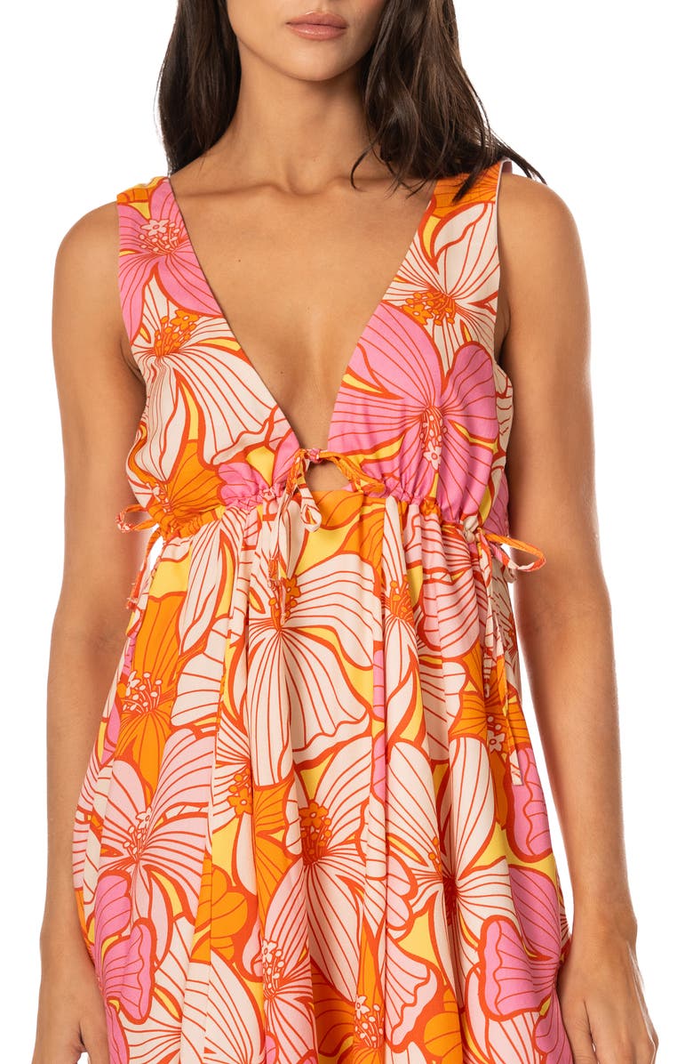 Maaji Retro Bloom Nova Cover-Up Dress, Alternate, color, Open Pink