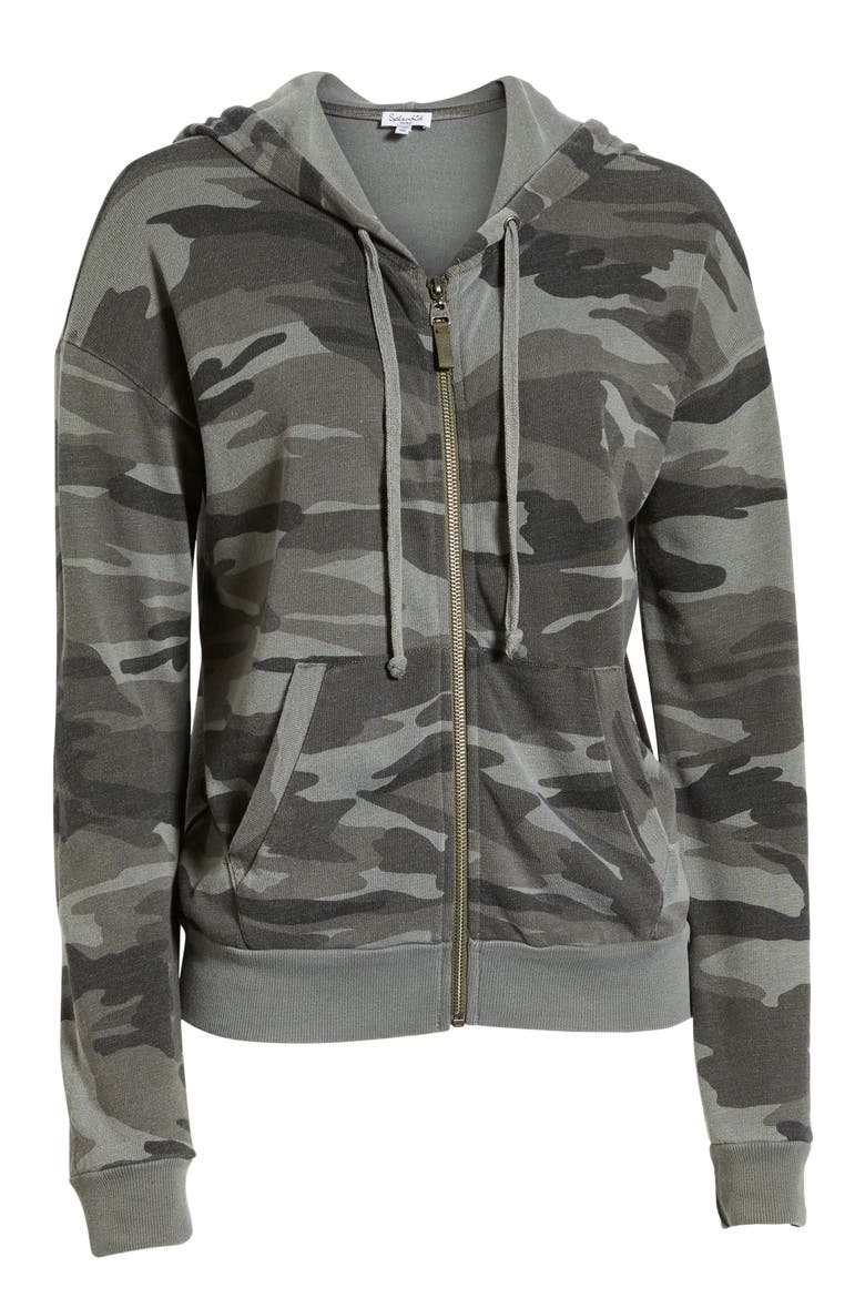 Active Camo Zip Hoodie, Alternate, color, VINTAGE OLIVE BRANCH