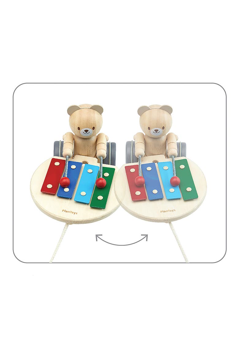 Pull Along Musical Bear, Alternate, color, NATURAL