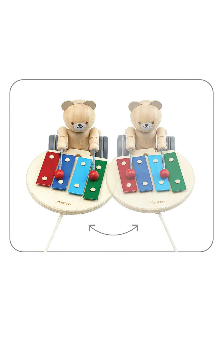 PlanToys<sup>®</sup> Pull Along Musical Bear, Alternate, color, Natural