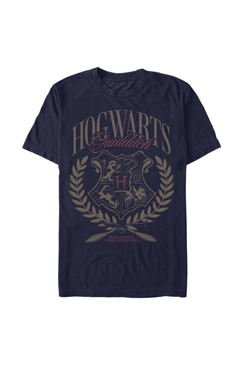 Men's Harry Potter Hogwarts Quidditch Red Crest  Graphic T-Shirt, Main, color, Navy Blue
