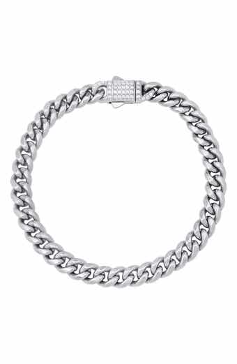 Stone Accent Curb Chain Bracelet
