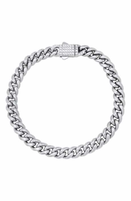 Stone Accent Curb Chain Bracelet