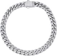 STEELTIME Stone Accent Curb Chain Bracelet