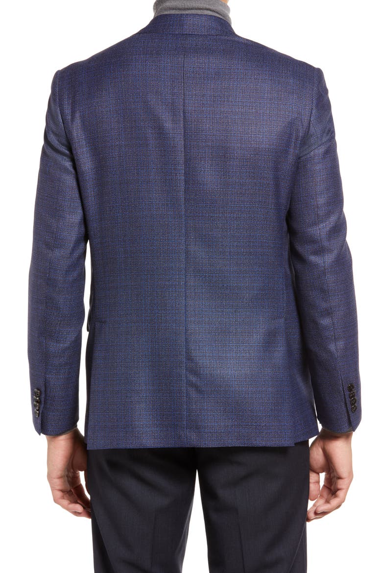 Karl Mixy Slim Fit Check Wool Sport Coat, Alternate, color, BLUE