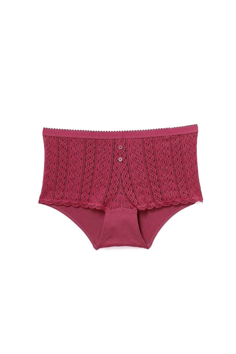 Samanta Shortie Panties, Alternate, color, Dark red