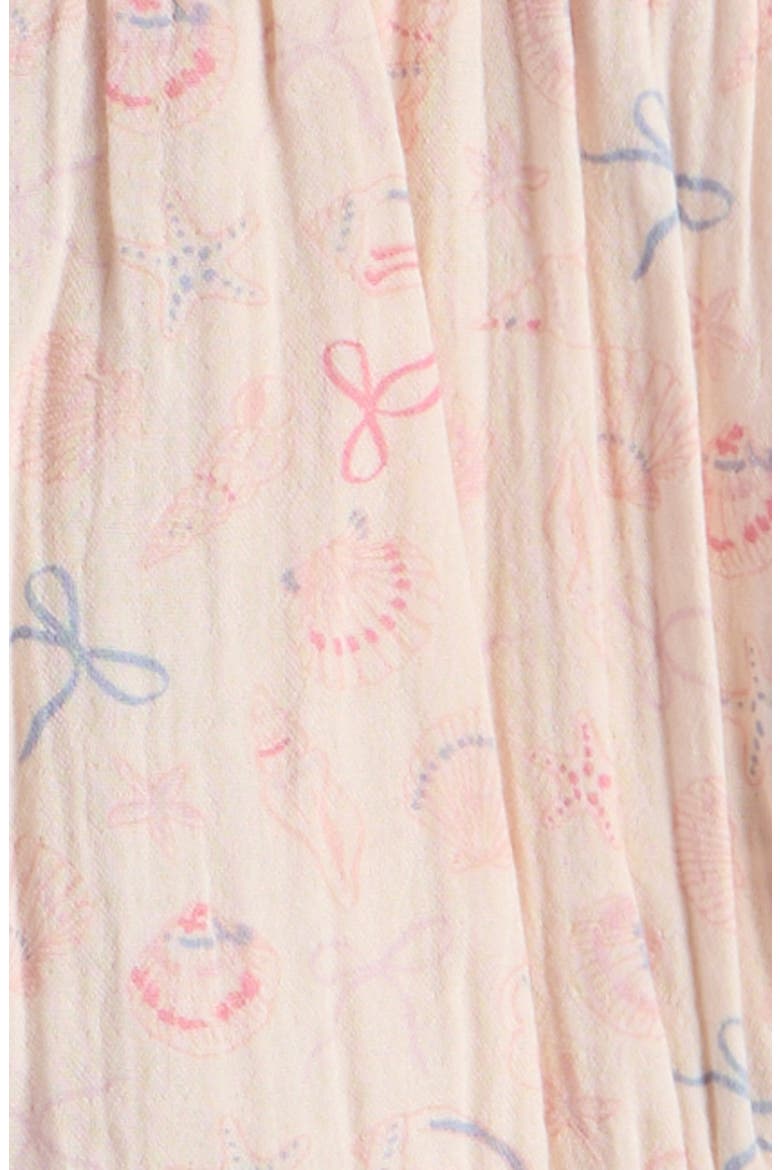 Printed Cotton Bubble Romper, Alternate, color, PINK HEAVEN SEASHELLS