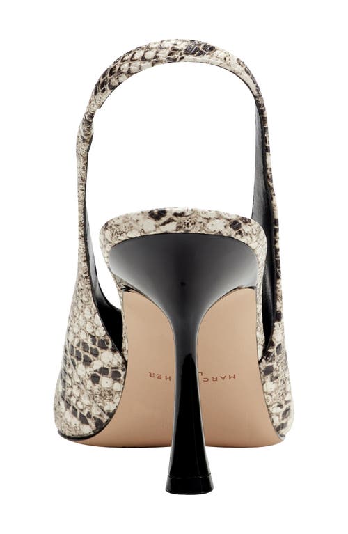 Marc Fisher Ltd Esther Snake-printed Leather Slingback Pumps In White