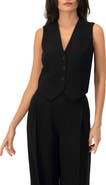 IVONNE Tailored Sleeveless Vest with Button Closure