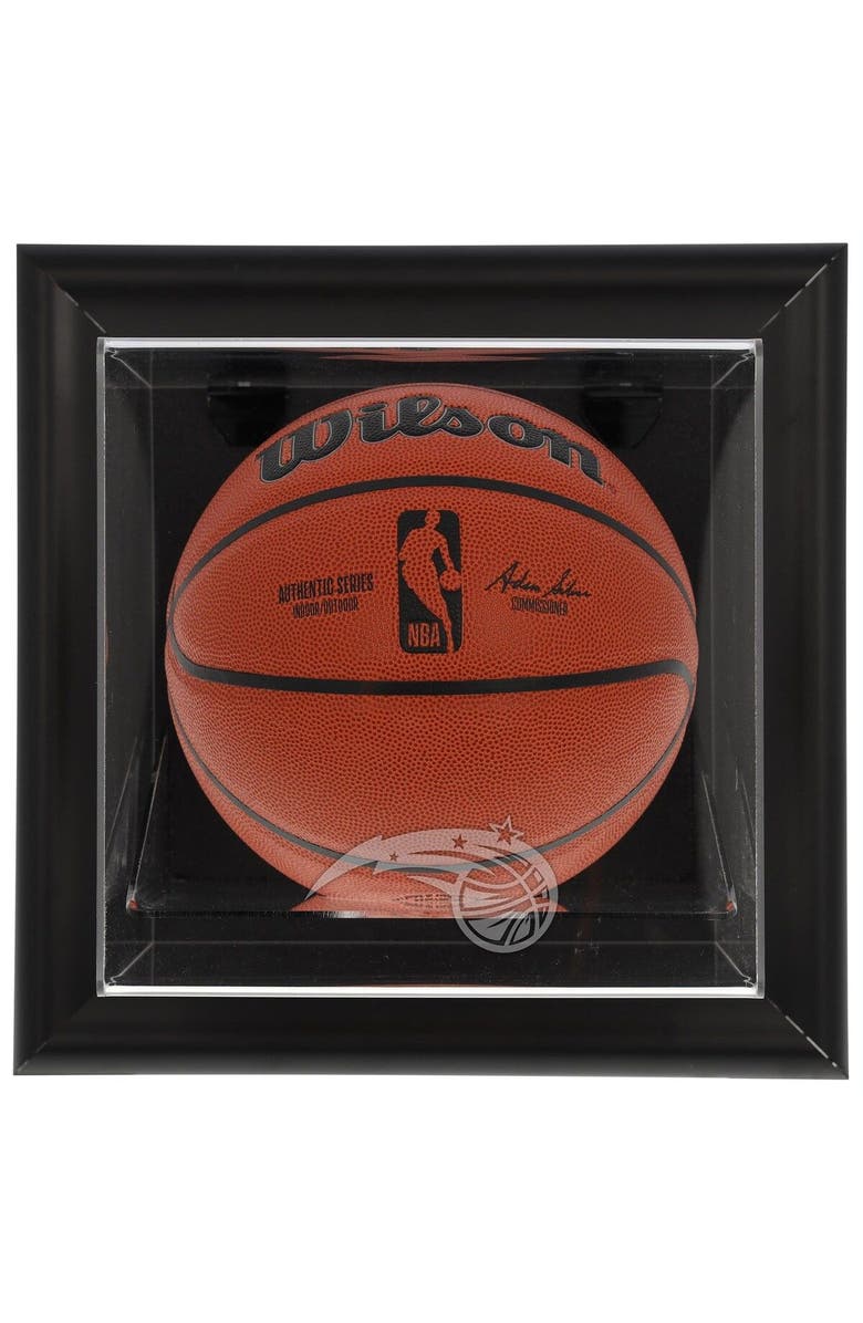 FANATICS AUTHENTIC Orlando Magic Black Framed Wall-Mountable Team Logo Basketball Display Case, Main, color, 