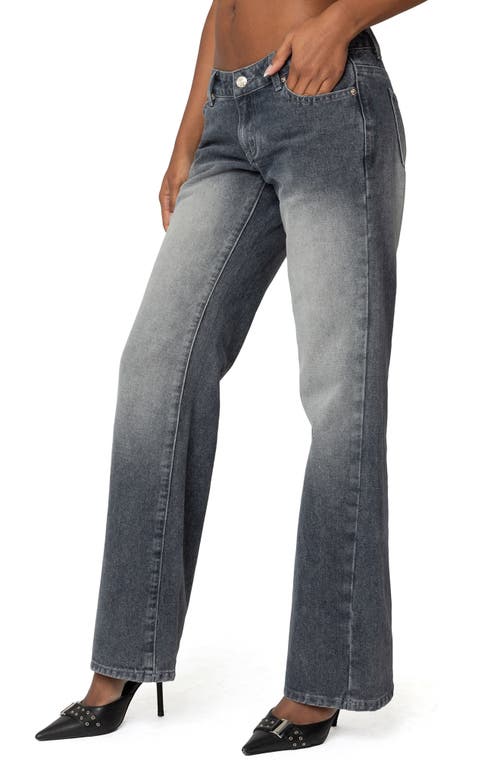 Edikted Alysse Low Rise Wide Leg Jeans In Gray-washed