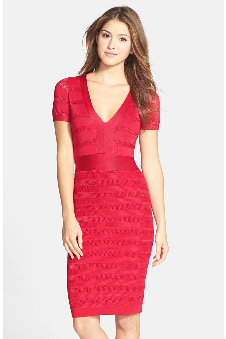 'Summer Spotlight' Knit Bandage Dress, Main, color, ROYAL SCARLET