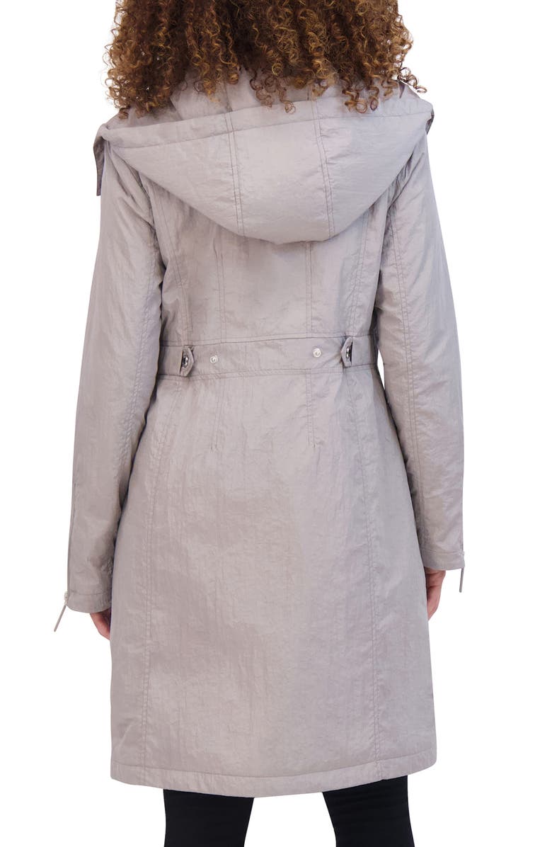 Kenneth Cole New York Water Resistant Hooded Jacket, Alternate, color, Silver