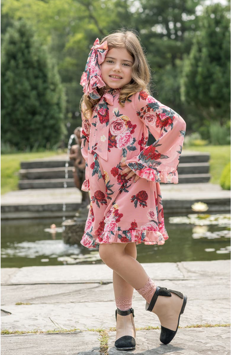 Petite Maison Kids Flora Flower Print Jumpsuit, Alternate, color, Pink Floral