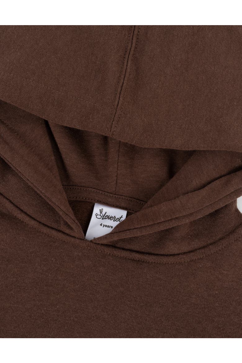 Kids Pullover Hoodie, Cotton Blend, Kangaroo Pocket, Solid Colors, Alternate, color, Brown