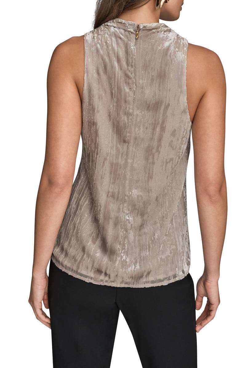 Donna Karan New York Burnout Mock Neck Sleeveless Top, Alternate, color, Vapor