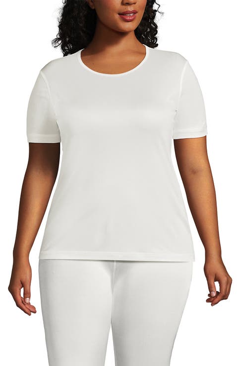 Womens' Silk Interlock Short Sleeve Crewneck Long Underwear Thermal Baselayer Top