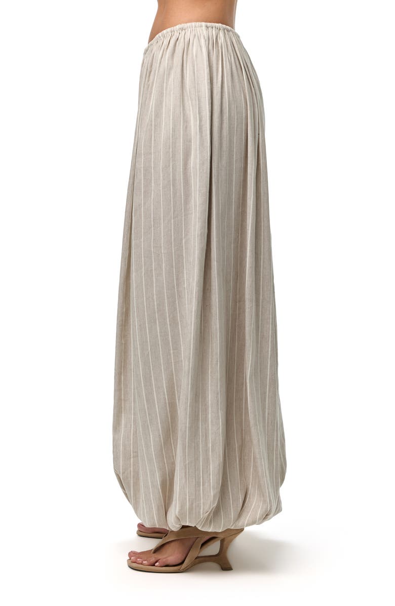 Naked Wardrobe Stripe Balloon Pants, Alternate, color, Taupe Pinstripe