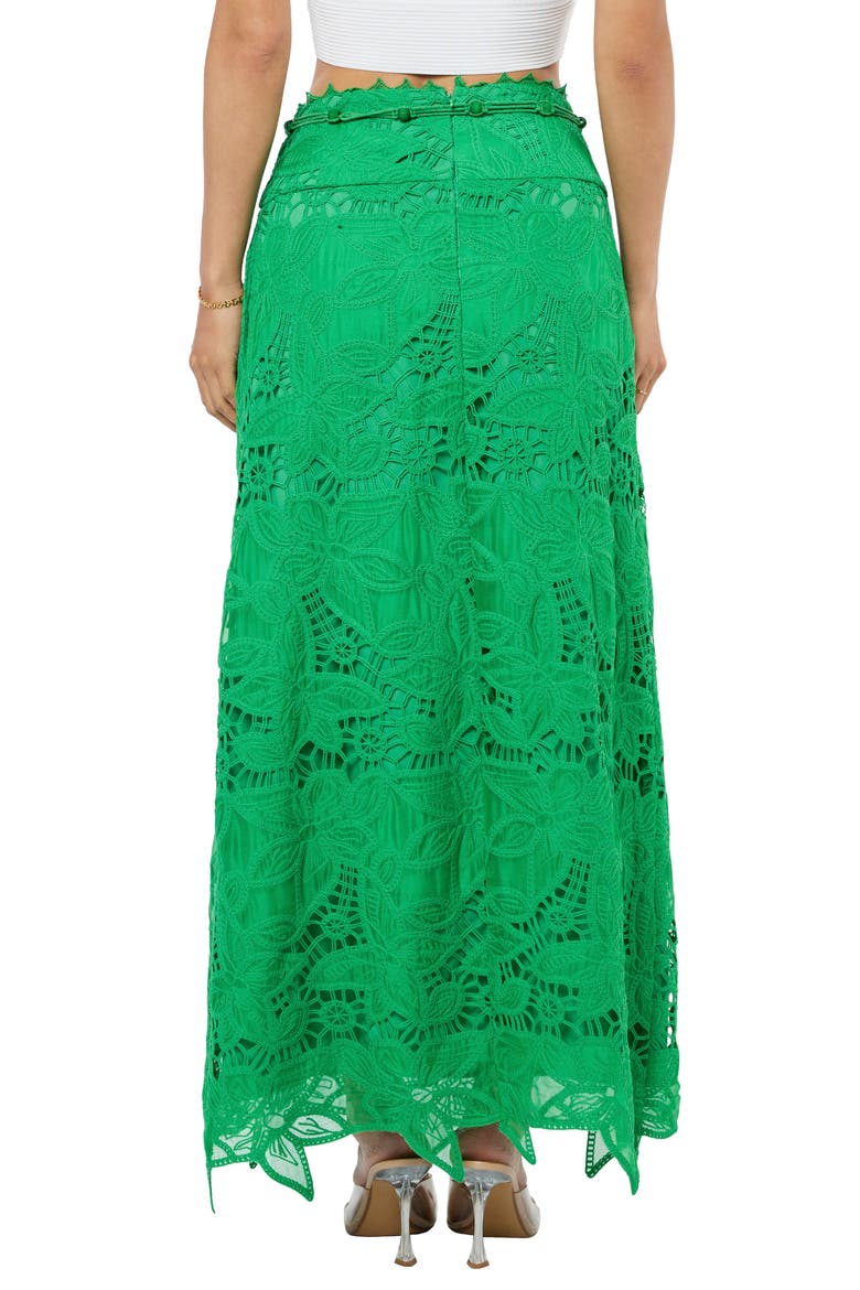 Lori Lace Midi Skirt, Alternate, color, GREEN