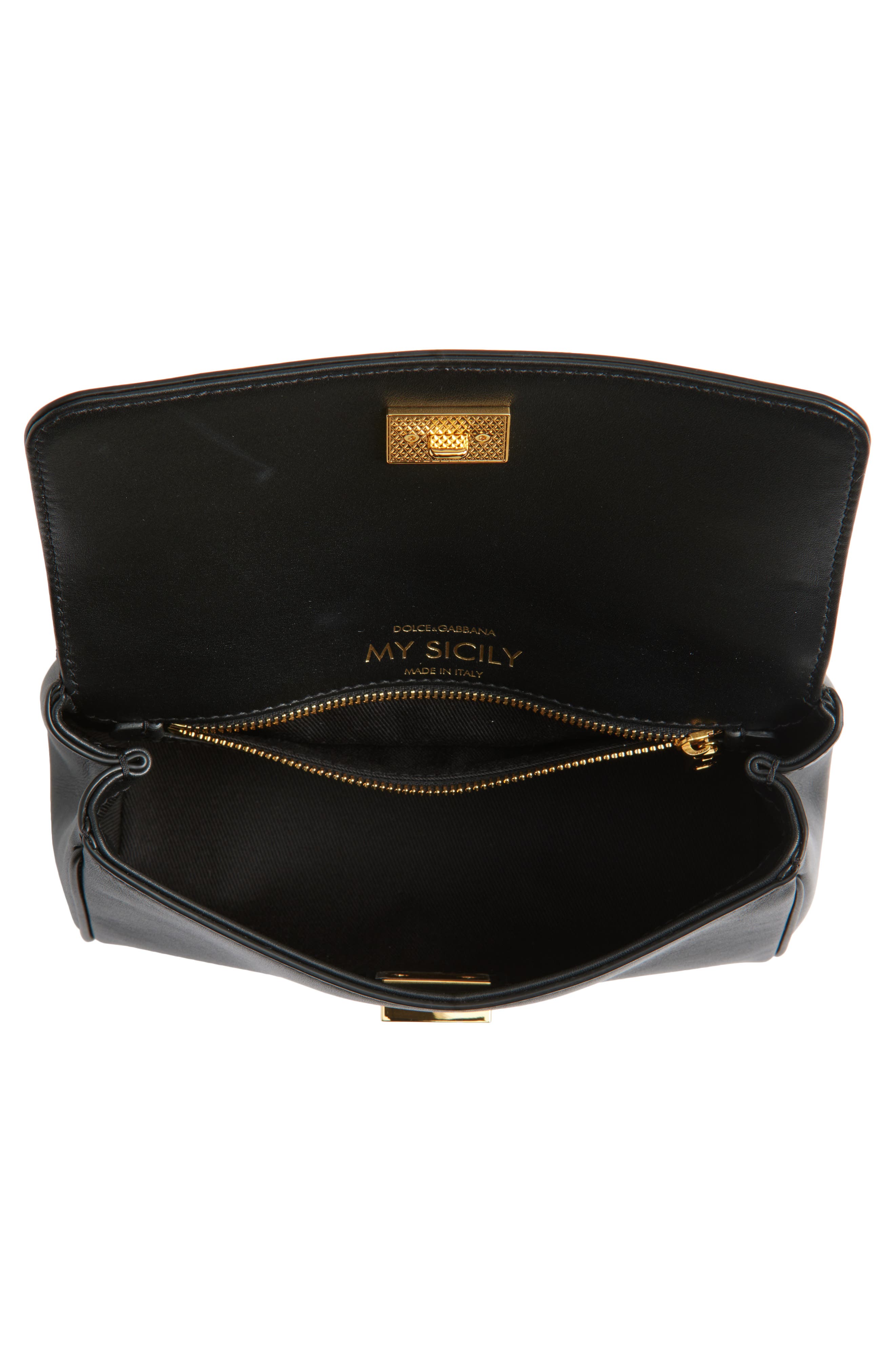 Dolce&Gabbana Mini My Sicily Handbag, Alternate, color, 80999 Nero