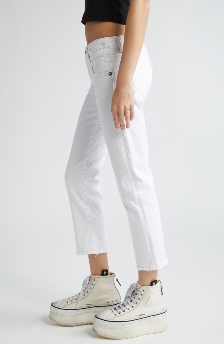 R13 Boy Straight Ankle Jeans, Alternate, color, Bale White