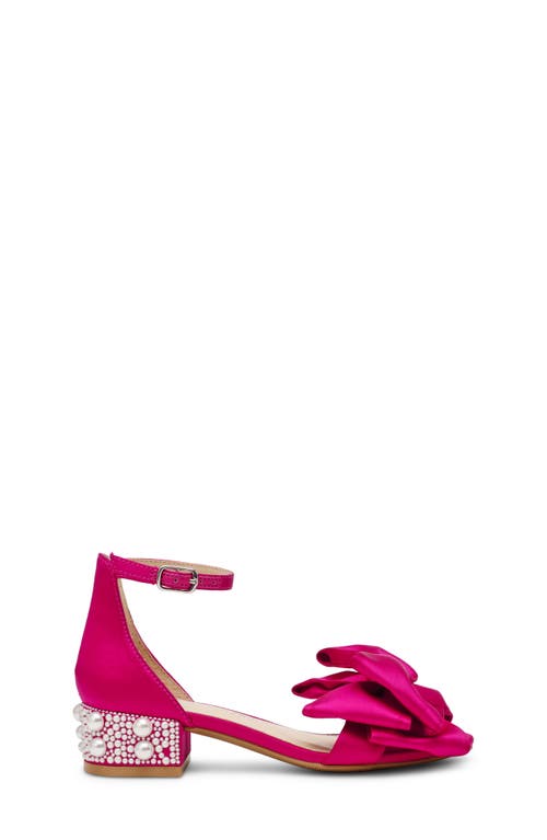 Betsey Johnson Little And Big Girls Lulu Dress Sandal With Pearl Heel In Fuchsia