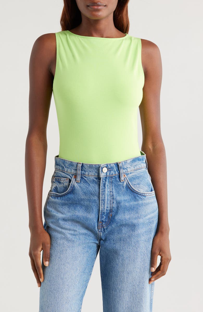 Good American Super Stretch Tank Top, Main, color, Lime005