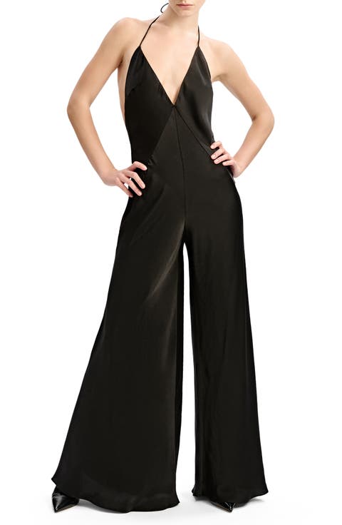 Keaton Wide Leg Halter Jumpsuit