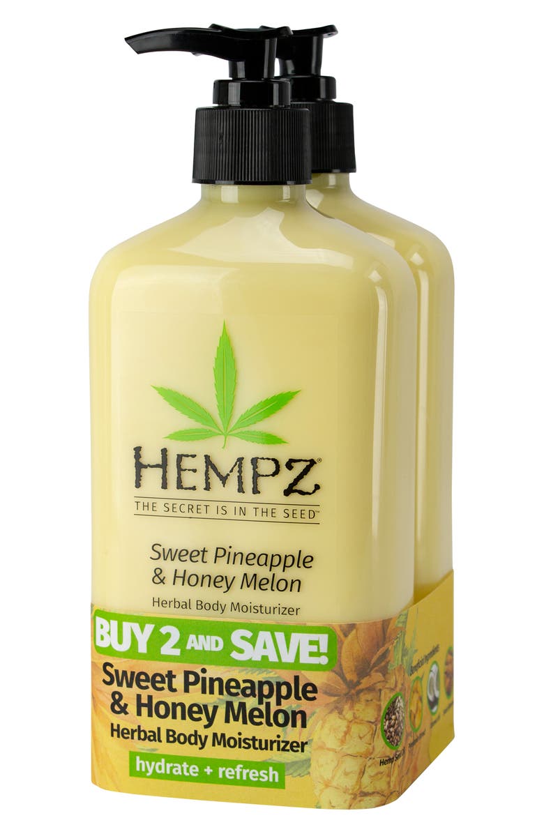 HEMPZ Sweet Pineapple & Honey Melon Body Moisturizer - Pack of 2, Main, color,