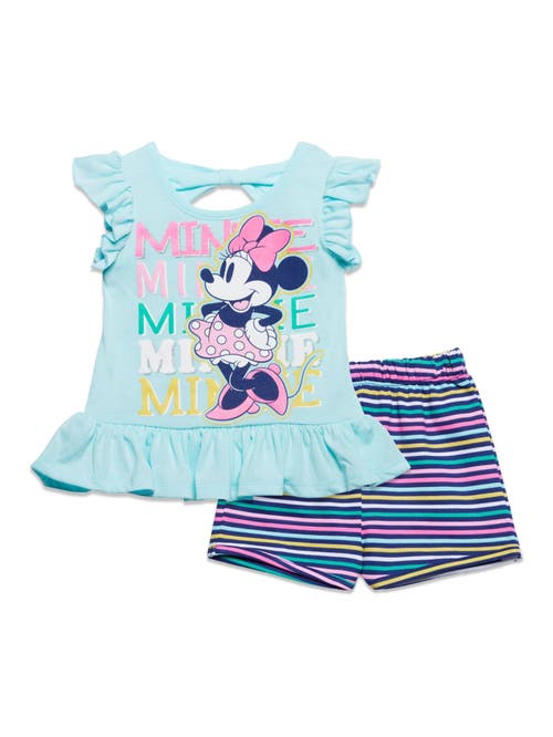 Disney Minnie Mouse Tank Top & French Terry Shorts Set In Blue