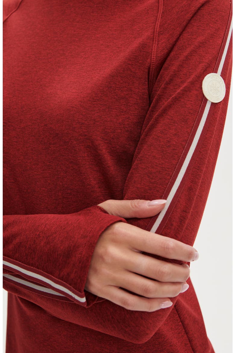 Always Warm Mock Neck Base Layer Top, Alternate, color, RED DAHLIA MARL