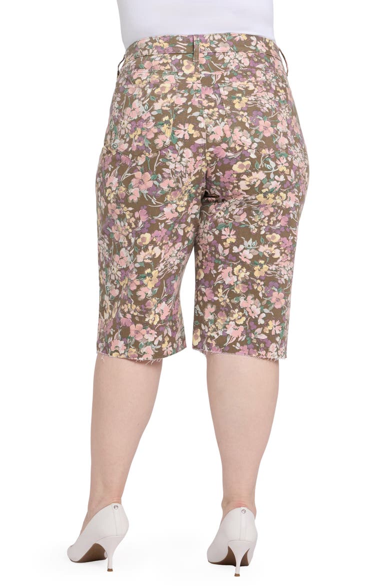 Kristie '80s Raw Hem Denim Bermuda Shorts, Alternate, color, EARTH BLOOMS