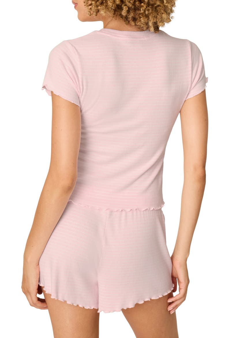 Pretty Stripes Short Sleeve Sleep Top, Alternate, color, TENDER PINK