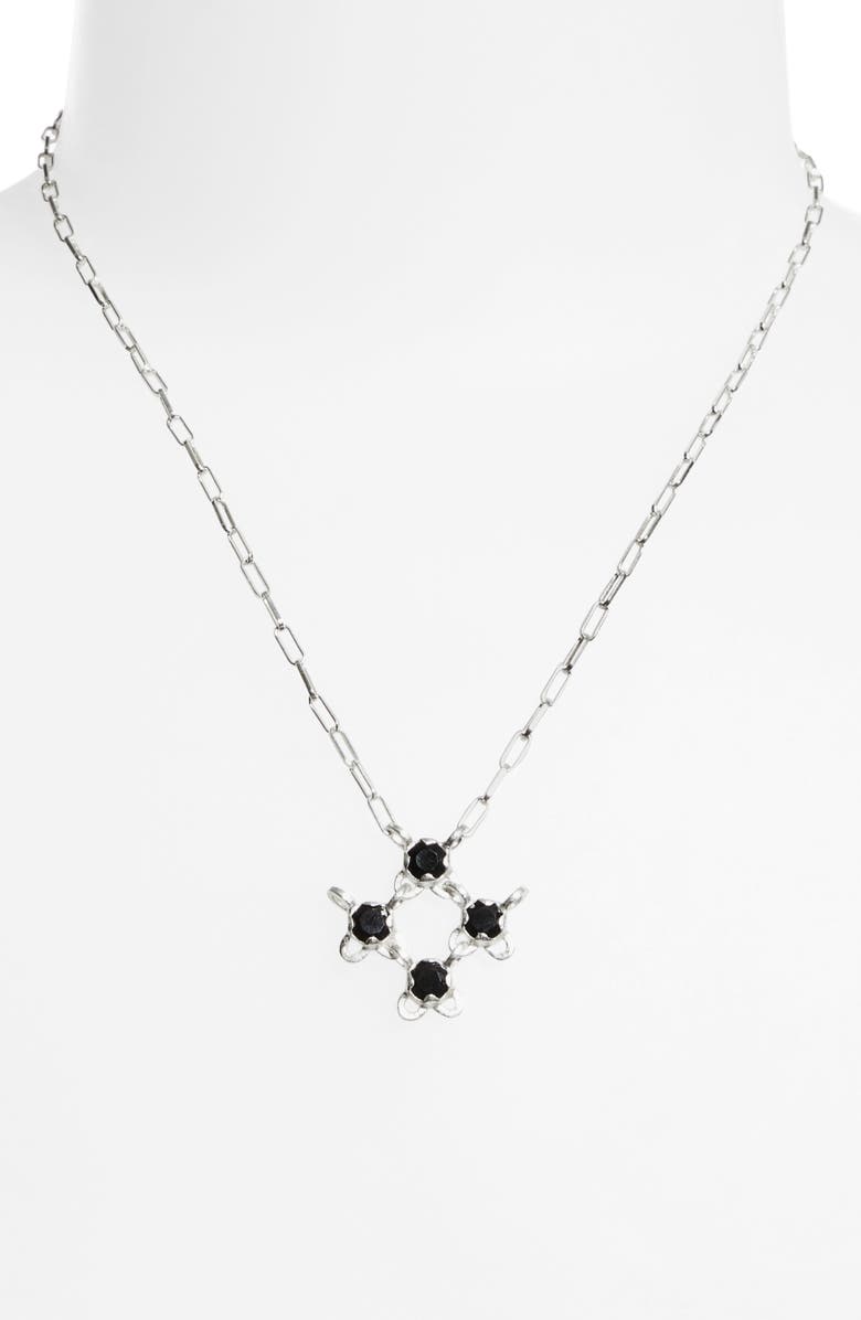 SHANA CAVE Mini Gem Fabric Pendant Necklace, Alternate, color, Black Onyx