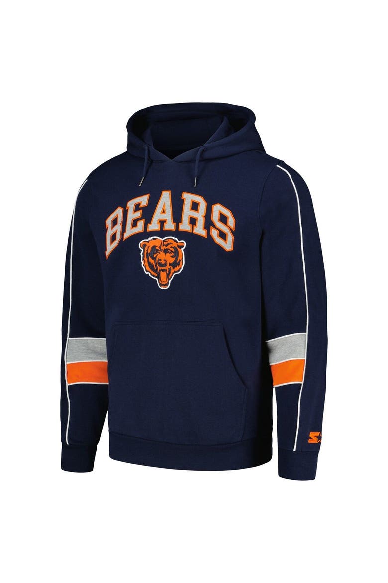 Men's Starter Navy Chicago Bears Captain Pullover Hoodie, Alternate, color, Navy