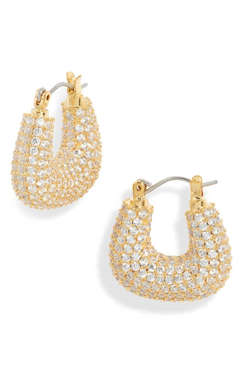 Nordstrom Wide Pavé Cubic Zirconia Hoop Earrings In Clear- Gold