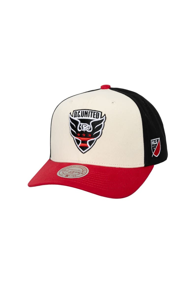 Mitchell & Ness Men's Mitchell & Ness Cream D.C. United Brushed Off Pro Crown Snapback Hat, Main, color, 