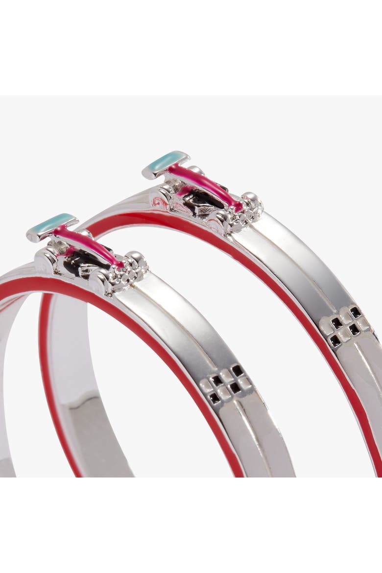 Hot Wheels Racecar Hoop Earrings, Alternate, color, Silver