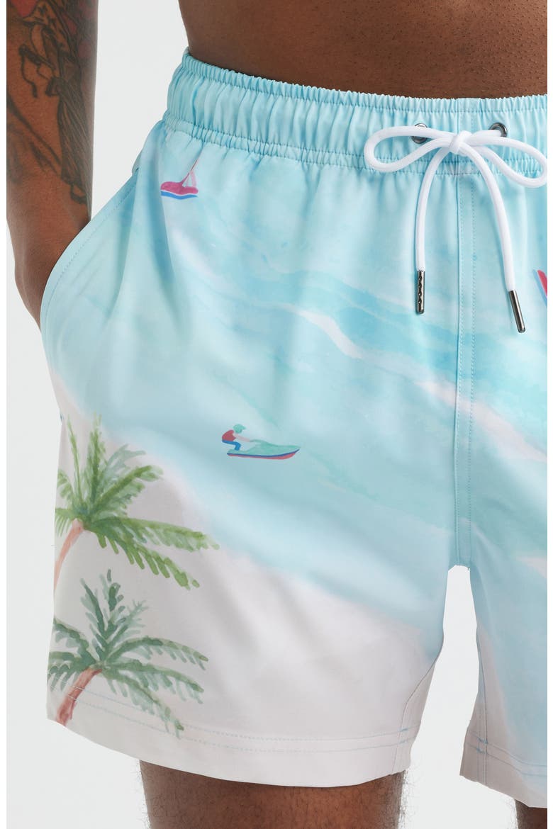 Jet Ski Island Swim Trunks, Alternate, color, BLUE