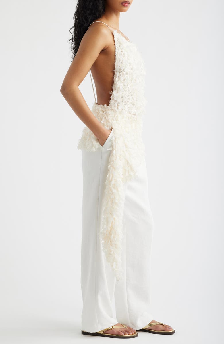 MANGO Asymmetric Textured Camisole Top, Alternate, color, Off White