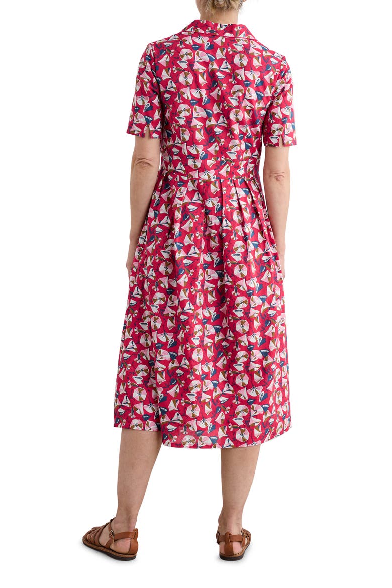 Floral Print Organic Cotton Midi Shirtdress, Alternate, color, PARASOL FLORAL RASPBERRY