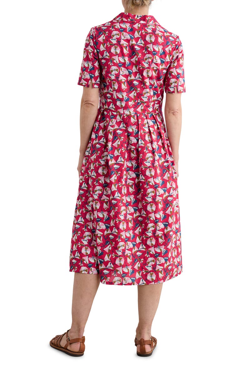 Seasalt Cornwall Floral Print Organic Cotton Midi Shirtdress, Alternate, color, Parasol Floral Raspberry