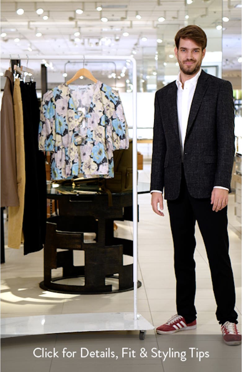 Print Puff Sleeve Peplum Organic Cotton Top, sales video thumbnail