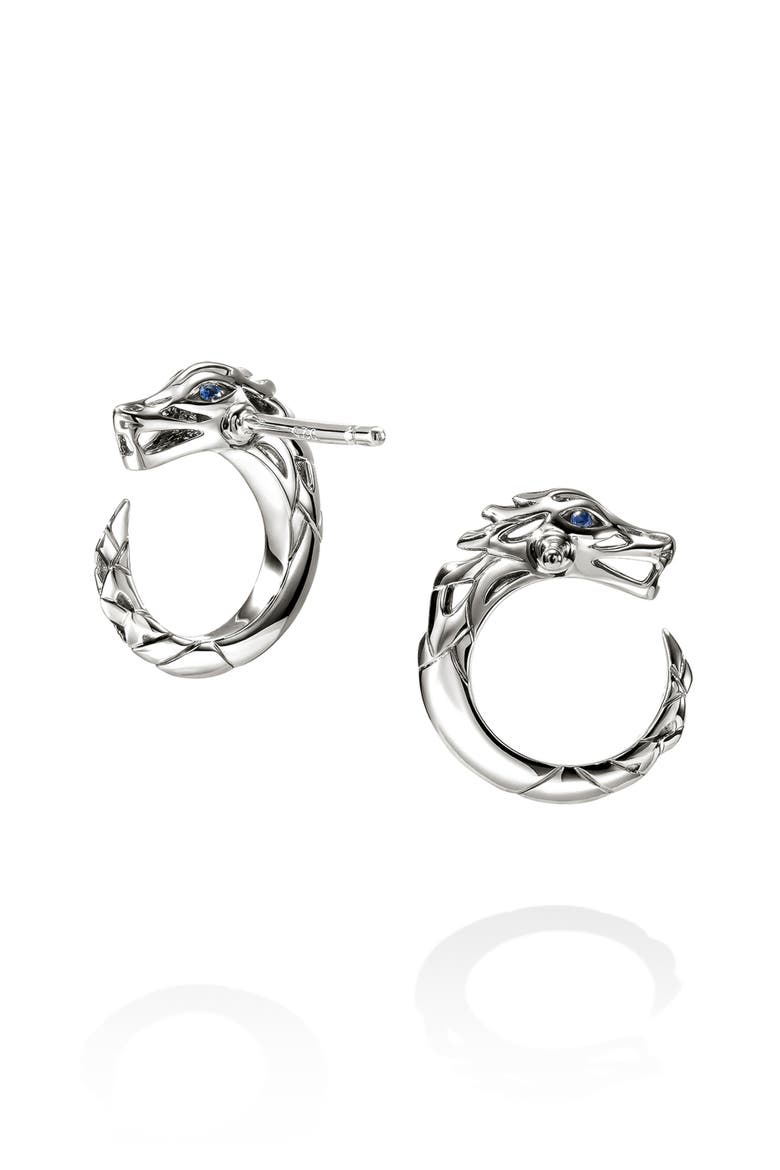 Naga Hoop Earrings in Sterling Silver, Alternate, color, SILVER
