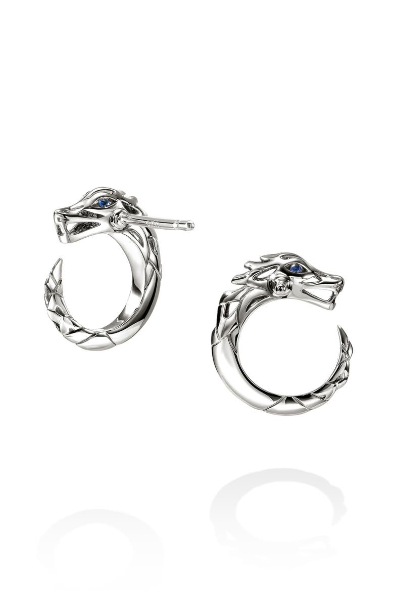 John Hardy Naga Hoop Earrings in Sterling Silver, Alternate, color, Silver