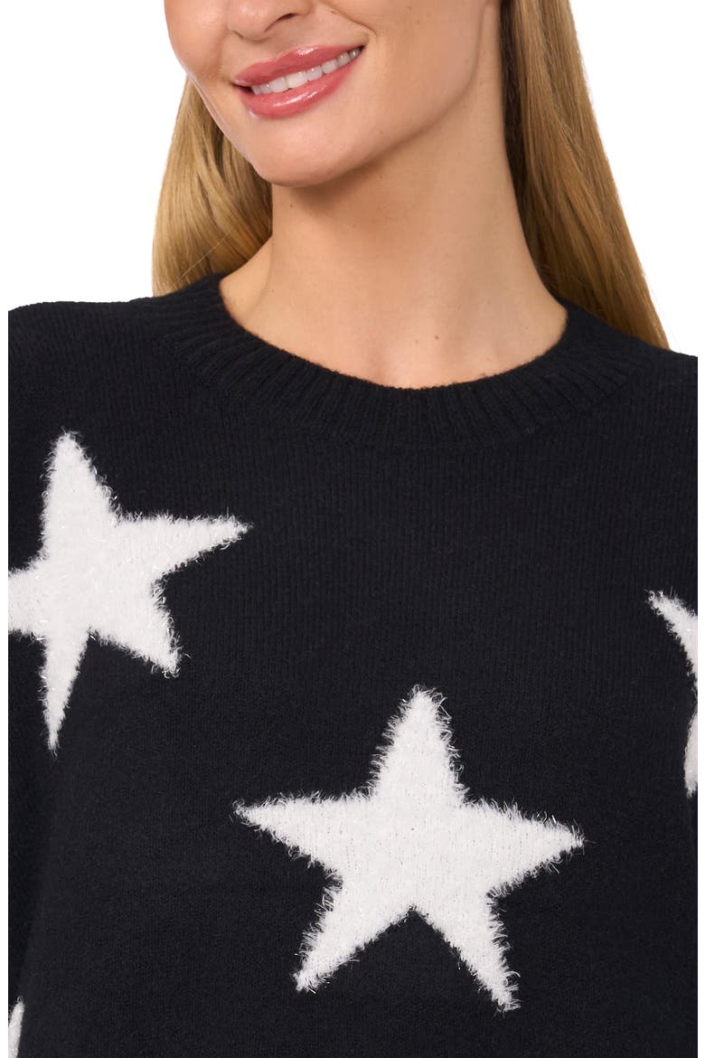 Eyelash Star Sweater, Alternate, color, RICH BLACK