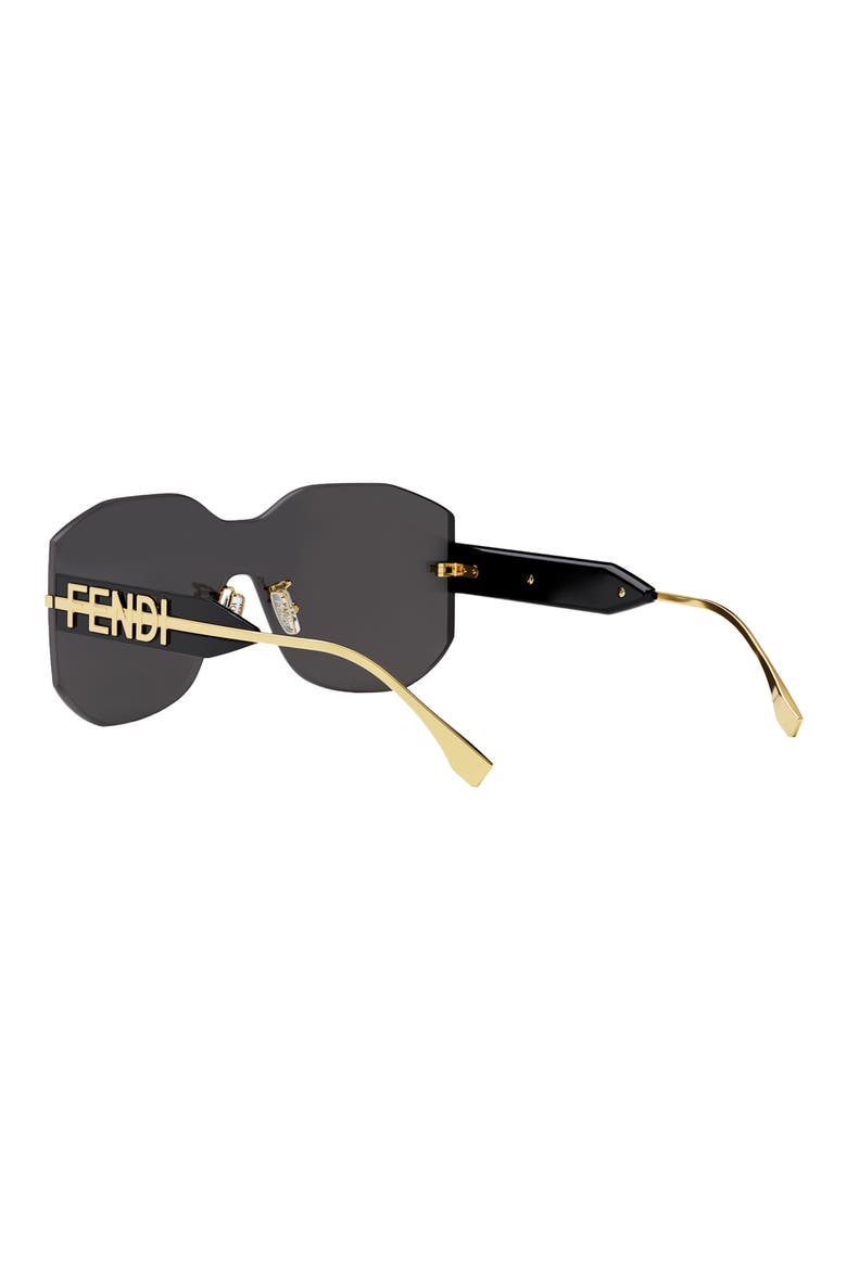 'Fendigraphy Geometric Sunglasses, Alternate, color, SHINY ENDURA GOLD / SMOKE