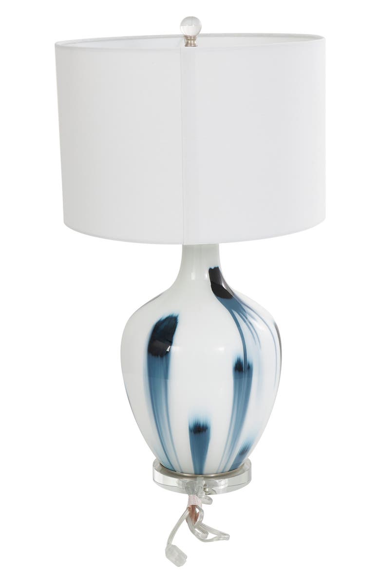 WILLOW ROW White Glass Table Lamp, Alternate, color, 