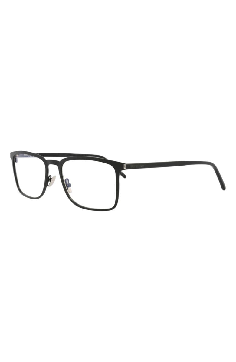 Saint Laurent 54mm Square Optical Glasses, Alternate, color, Black Black Transparent